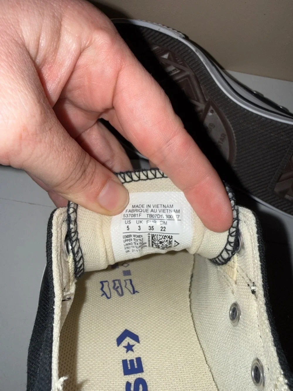 Converse Black and White Low Top Canvas Sneakers - Picture 4 of 8